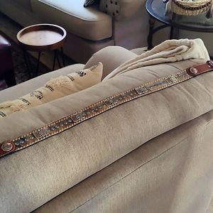 LIKE NEW MEN'S NACOMA HAIR ON HIDE CONCHO BELT SIZE 36